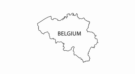Naklejka na meble A grayscale outline of belgium with the country s name prominently displayed within its borders
