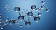 © Arifai - Blue molecular network three dimensional rendering of water molecules.