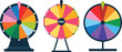 © Monjurul - Colorful spinning prize wheels set with bonus game show and fortune design