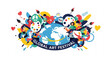 © Rehani - Vibrant global art festival logo with earth and diverse artistic elements