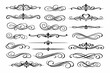 © Avijit - Elegant Set of Calligraphic Swirls and Decorative Flourishes. Vintage Vector Ornaments for Wedding Invitations, Menus, and Certificates. Filigree Dividers, Borders, and Scroll Design Elements.