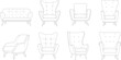 © Dheip - Furniture icons editable vector illustration collection set for interior design home decor projects
