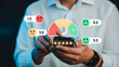 © Soyaeb - Customer feedback and satisfaction measurement with online rating system and smartphone app, showing positive and negative emotions