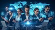 © Rudy - Global Business Team Using Digital Technology Interface and Data Analytics Network