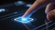 © Nanda - Finger Touching Touchscreen Button Closeup.