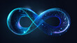 © Qaqas - Artificial intelligence with chain link network twisted infinity technology Analysis logo vector design concept. AI technology logotype symbol for advance technology, tech company, ui, online network.
