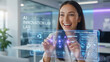 © arabel0305 - Businesswoman Using AI Interface in Modern Office