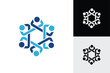© Ascreator - Global Community Logo with Abstract People Unity Teamwork Connection Symbol