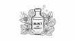 © Janu - Stylized illustration of a glass bottle with mint leaves and citrus slices