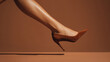 © Canvas Alchemy - Elegant leg in high heel shoe steps