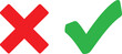 © JESMIN - A red x mark and a green check mark representing the concept of right and wrong on white background Vector