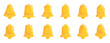 © stas111 - Bell icon collection with golden notification shapes and glossy style. Includes various alert symbols and ringing forms