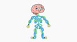 © atar - Cartoon illustration of a human brain character connected to a nervous system with glowing lightbulbs.