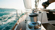 © GeniusMinus - Hand Steering Sailboat Winch During Active Sailing on Sunny Day
