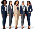 © al - Create a realistic kinds of deferent Woman in suit② vector art with white background.