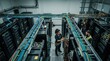 © Konstiantyn Zap - Female engineer working in data center server room among cable racks and network equipment for it operations and maintenance background