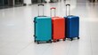 © Bejo Studio - Colorful Suitcases Ready for Travel in Airport Terminal.