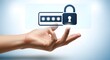 © Sabbir90 - Hand presenting digital lock icon with asterisks for password image photo
