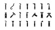 © Shabana - Black silhouette tool icons, 20 industrial equipment symbols, vector graphics, toolbox illustrations, construction signs