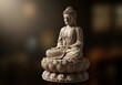 © Ranju - A serene stone sculpture of the buddha sitting in a meditative pose on a lotus flower pedestal