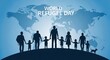© Rasel Ai - World Refugee Day family silhouette on globe with hope and unity concept