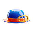 © MN_STUDIO - A vibrant blue hat with a unique orange and yellow design on the brim