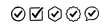 © Nort Kor - Set of five hand-drawn black checkmarks in circle, square, hexagon, badge, and speech bubble frames. Minimalist sketchy icons for approval, success, and verification on white background.