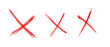 © Nexira - hand-drawn x marks, cancel or wrong symbol, isolated on white background, simple graphic illustration, red x mark