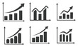 © MST - Business graph with arrow icon, financial growth chart symbol showing upward trend, profit increase analytics, market success indicator and modern minimal line design