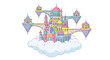 © Satria - Fantasy castle on a cloud floating.