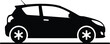 © Bacon - Small hatchback car silhouette vector icon isolated on white background for automotive design projects