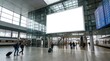 © Nonot - Modern Glass Airport Terminal With Travelers.