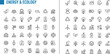 © Shakhawat - Energy and ecology line icons set with renewable power recycling sustainability and environmental technology symbols minimal outline vector collection