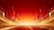 © Ethan - Red Futuristic City Tunnel with Speed Light Trails Motion Background
