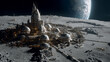 © M STUDIO - 人類が月に降り立ち環境を整えながら新しい生活圏を築く未来宇宙開発構想