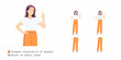 © Ajay - Illustration of a woman pointing upwards in multiple poses and detail views