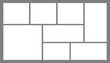© Design - 8 Image Photo Collage, 5 Empty geometric photo collage grid rectangle template shape. Modern tiles pattern mosaic for portfolio presentation. Background and photo album for wall mood board.