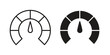 © Vince - Tachometer icon simple black and white line and clip art illustrations