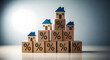 © Rahul Jpg - Rising mortgage interest rates and increasing housing market trends shown with house models on percentage blocks, symbolizing economic shifts and investment