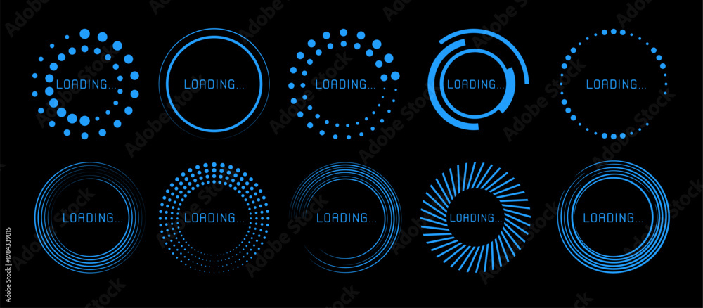 Futuristic hud interface, glowing circular tech elements, neon ...