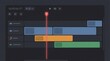 © Yauhen - Minimalist video editing interface with multi-track timeline and playhead. Represents digital content creation and modern media workflow. Useful for technology blogs and software tutorials.
