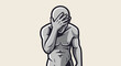 © bau - A stylized male figure clutches his head in despair