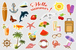 © Инна Федорова - Summer stickers and decals in a large collection.Colored vector set of stickers and decals on the theme of summer holidays.