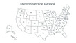 © Julia Anisimova - A detailed political map of the United States of America with an abbreviated names of states2. Vector flat clipart.