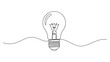 © Three - A simple line drawing of a lightbulb. Continuous line style. Hand drawn. Line art. Vector design. illustration
