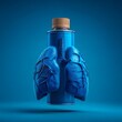 © Aris Suwanmalee - A creative representation of lungs in a blue container.