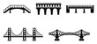 © Maestro - Collection of various bridge types presented as black and white vector icons, useful for architecture presentations, infrastructure project plans, or transportation graphic assets