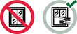 © Gulnaz - Icons illustrating proper window ventilation practices, showing a closed window forbidden and an open window encouraged for fresh air