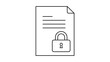 © Mollika - Professional minimalist black line vector icon illustration of an NDA non-disclosure agreement document page, clean hand-drawn outline style on white background, legal contract symbol for business.