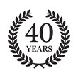 © MdZamal - A black and white laurel wreath design celebrates forty years of service